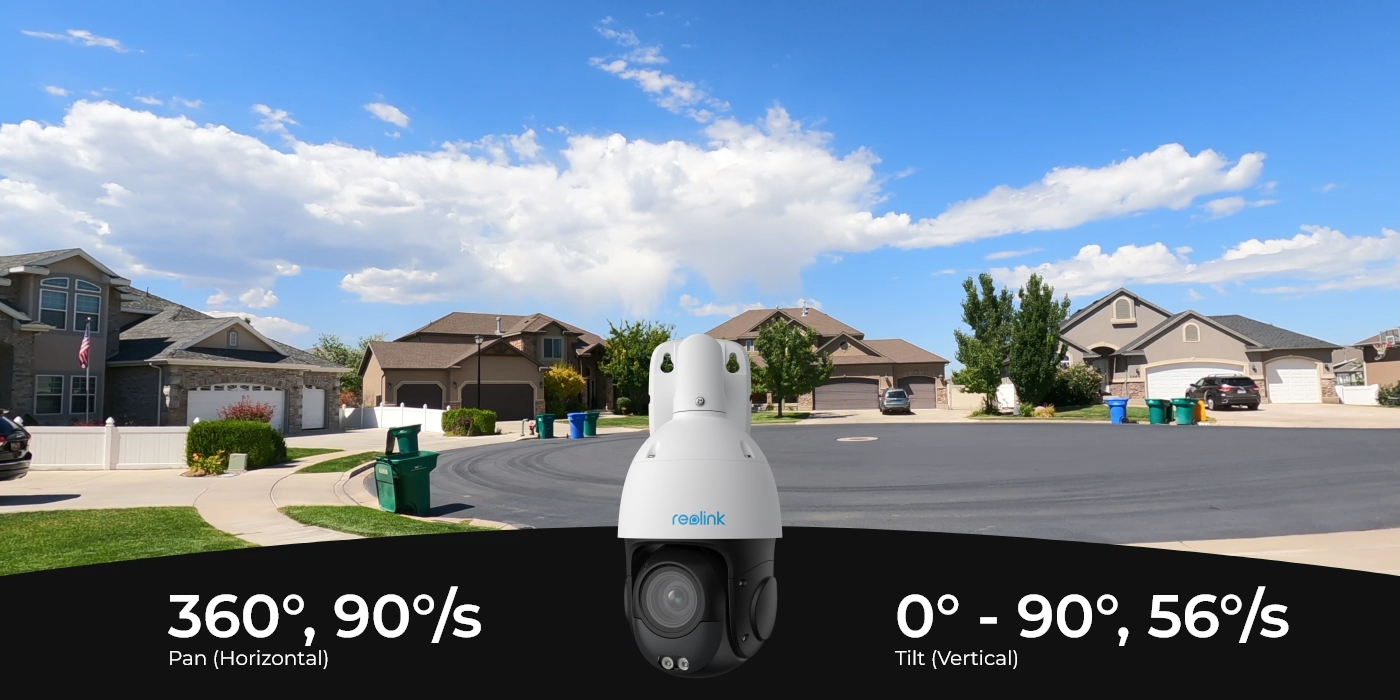 Reolink RLC-823S1 4K 360° Auto-Tracking PoE Camera with 5X Optical Zoom PTZ with Pan and tilt graphics