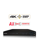 SPRO B6 DVR with 8MP, 32 Channel Capacity, AI, SMD+, and Perimeter Protection for Advanced Security Surveillance