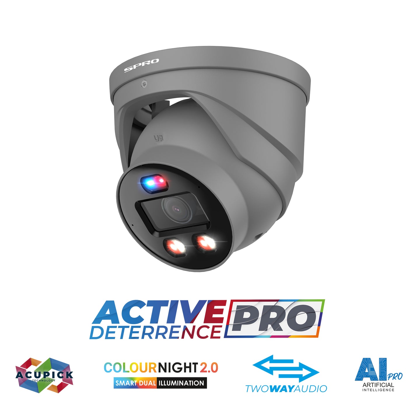 8MP IP SPRO - Fixed Lens Active Deterrence PRO CCTV Camera (V5) With Smart Dual Illumination, Two way audio, AI Pro and AcuPick Technology