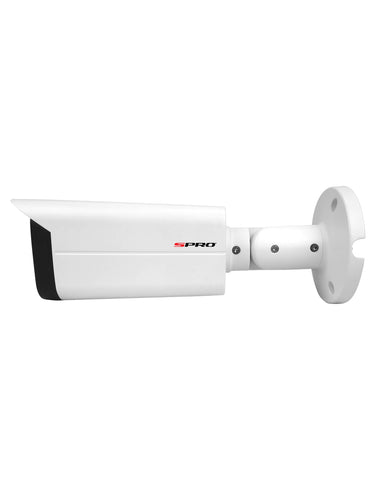 SPRO 4MP Bullet Camera with Motorised Lens and Starlight Technology in Waterproof IP67 Casing for High-Definition Low-Light Surveillance