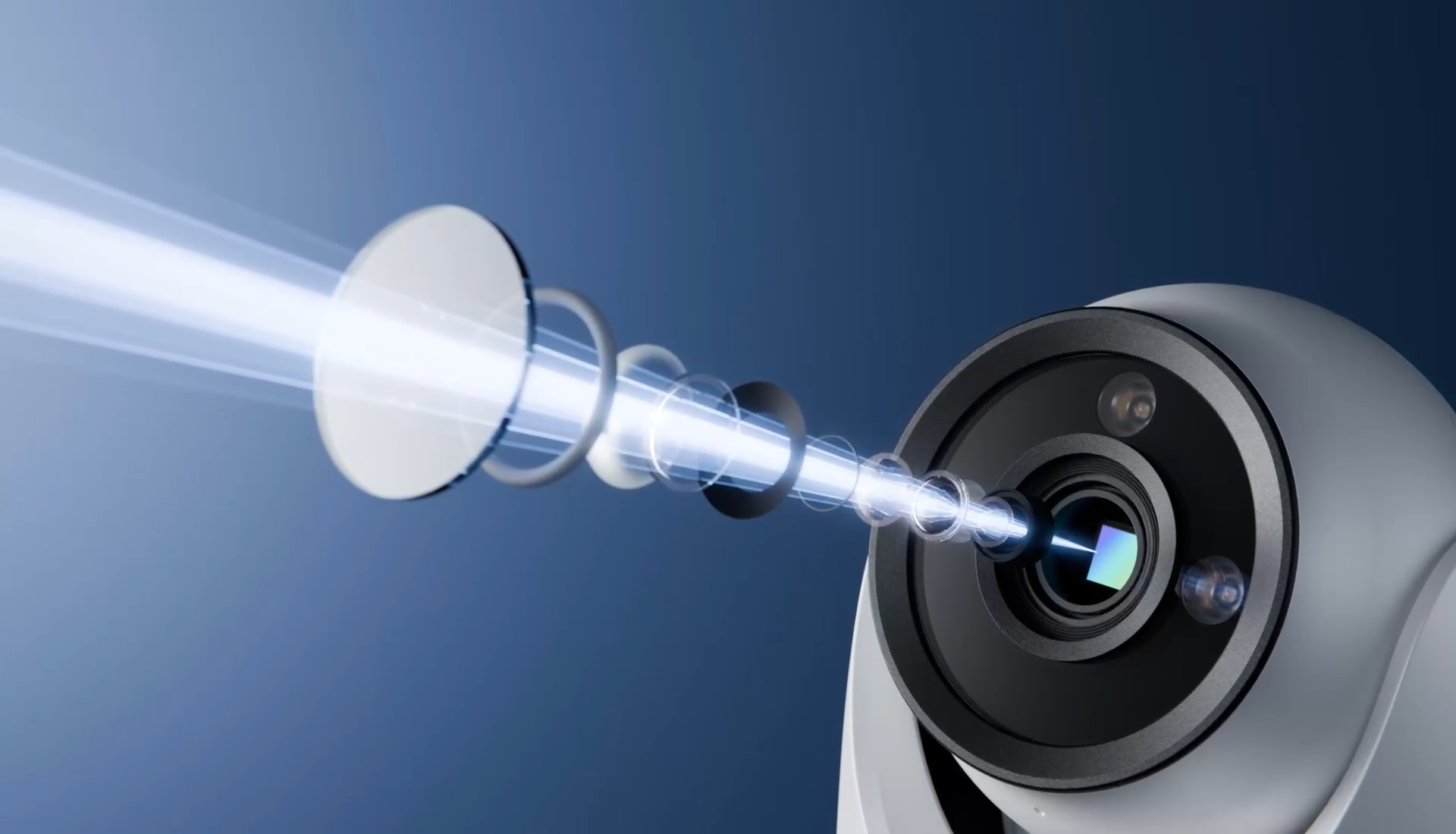 white reolink turret camera with Large Lens cx820