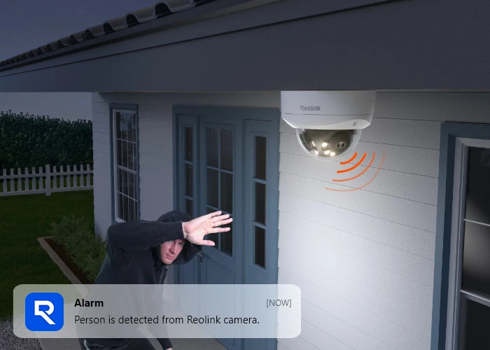 Reolink Duo 2V PoE
4K 8MP UHD IK10 Vandal-Proof PoE IP Camera with 180° Panoramic View displaying spotlight and alarm capabilities.