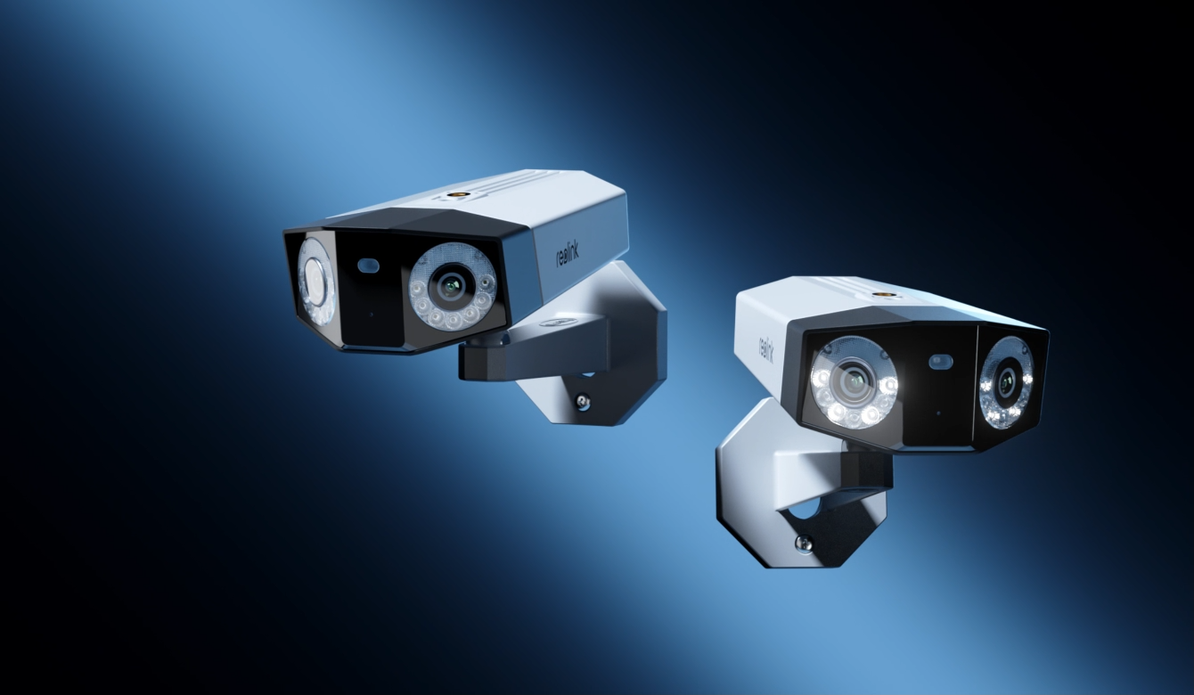 Reolink Duo 3 PoE
First 16MP UHD Dual-Lens PoE Security Camera with 180° Panoramic View on black background with ray of blue light coming down from above