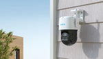 Reolink TrackMix LTE 4G LTE Dual-Lens Battery Security Camera with Auto-Zoom Tracking on external wall