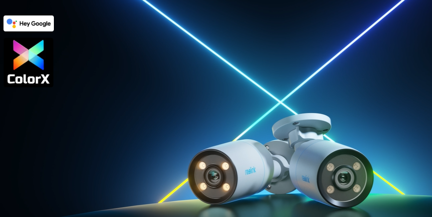 Reolink CX810 ColorX 4K 8MP PoE IP Camera with True Full-Color Night Vision Featured image on dark background with blue and green neon light