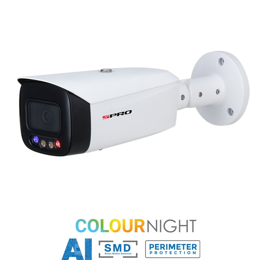 SPRO 8MP IP Fixed Lens Bullet with Active Deterrence