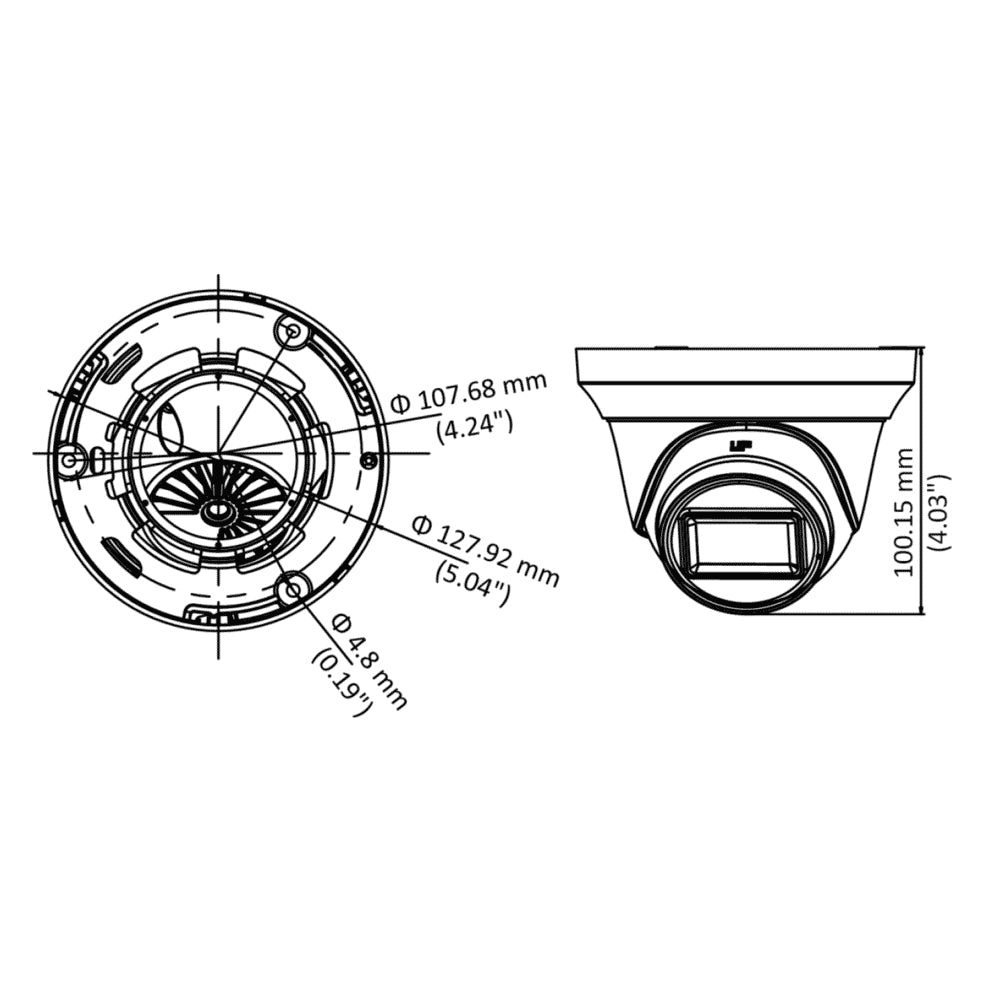 HiLook THC-T220-MS 2.8MM 2MP TVI Turret with Mic 2.8mm