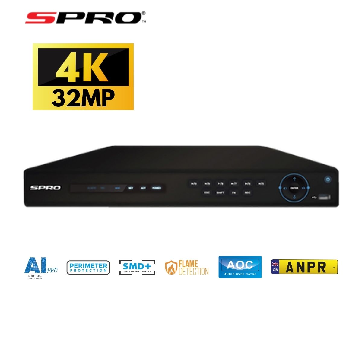 4K resolution and 32 Channels for large number of camera cctvs