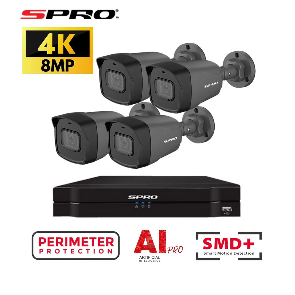 SPRO 4K Analogue Long IR Range Bullet Camera CCTV Kit