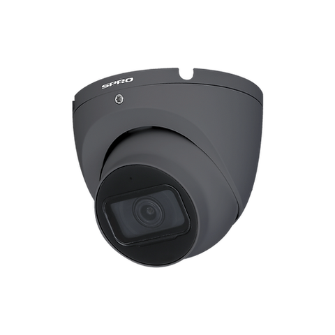 Side view of Grey 4K (8MP) SPRO - Fixed Lens 4K CCTV Camera with 30m IR, showcasing its high resolution and 30m infrared capability
