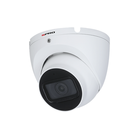 Image of a high-resolution 4K (8MP) SPRO CCTV camera with a fixed lens and 30 meters of infrared capability in white