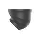 A dark gray metal side profile of a CCTV camera shown against a solid white background.