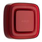A red AJAX VAD sounder with a square rounded-rectangle shape, featuring a glossy red finish, three small LED indicator lights, and the AJAX logo in the center, set against a plain white background.