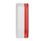side view of a white AJAX systems VAD sounder with a red translucent border on the front face