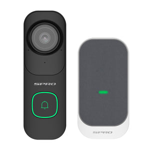 SPRO 4MP Wi-Fi 6 Video Doorbell - Black