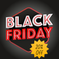 Black Friday sale sign with '20% Off' on a dark background