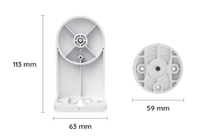 Reolink PT Camera Bracket V2 wall and ceiling mount underneath view and dimension