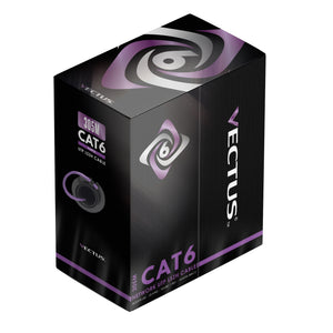 CAT6 Solid Copper Network Cable Roll of 305m with Purple LSZH Sheathing and Metre Markings for Safe and Efficient Networking
