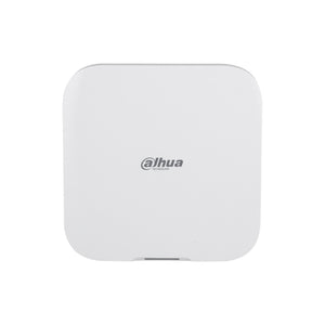White alarm hub with 'Dahua' logo on a white background