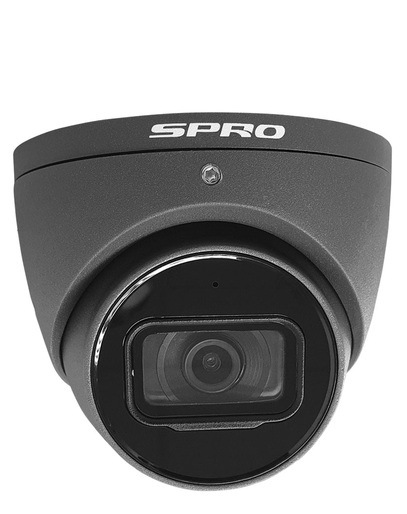 SPRO 5 Megapixel HD CCTV Turret Camera with 50m Infrared Range, Glass Protection, IP66 Rating, and Power Over Coax Technology