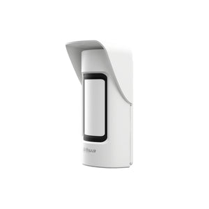 PIR motion detector with a white and black design on a white background