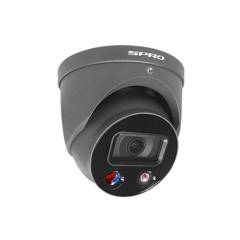 SPRO 5MP IP Smart Dual Illumination Turret (V4) with Active Deterrence and AcuPick - Grey