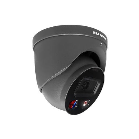 SPRO 5MP IP Smart Dual Illumination Turret (V4) with Active Deterrence and AcuPick - Grey