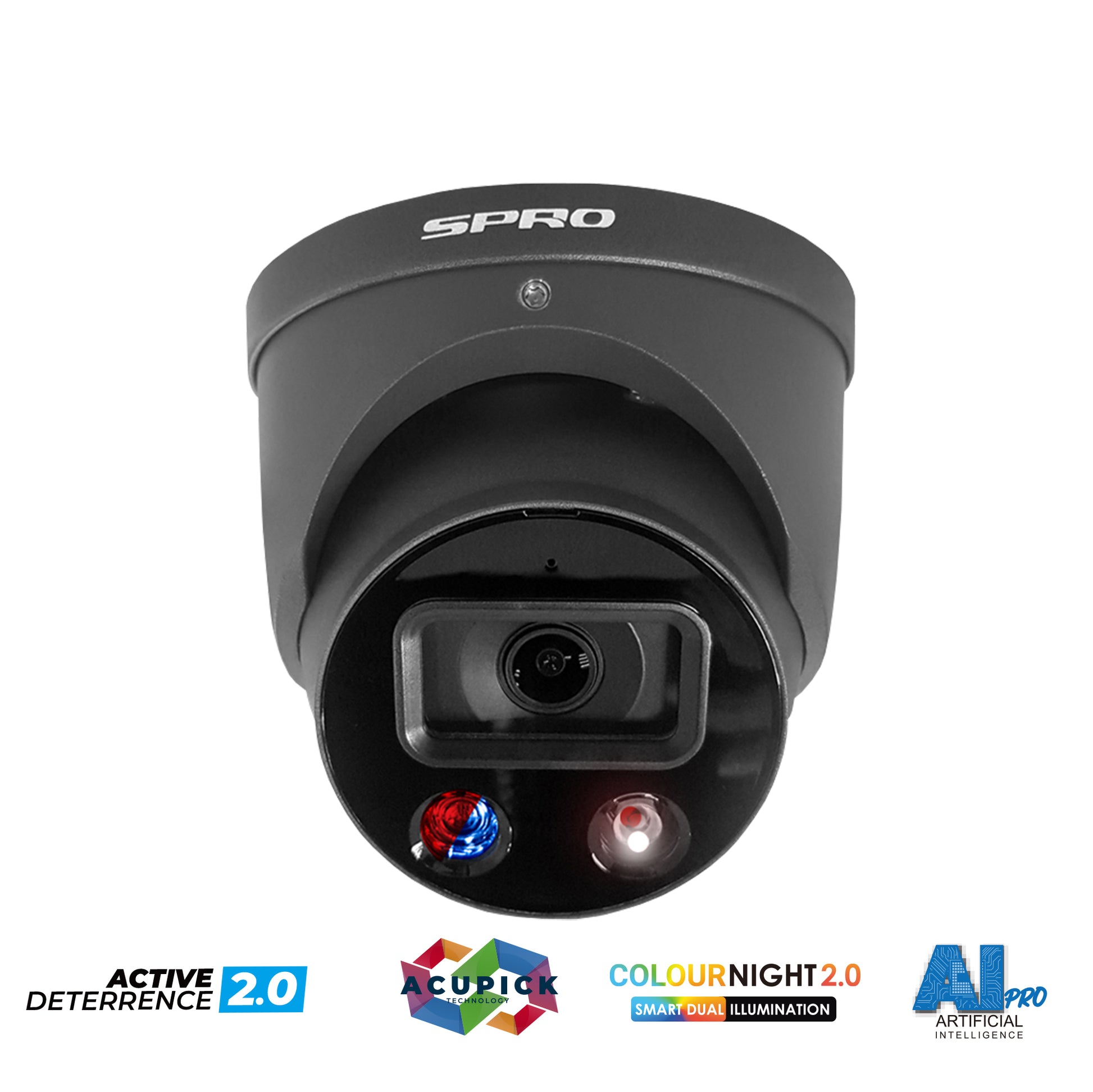 SPRO 5MP IP Smart Dual Illumination Turret with Active Deterrence