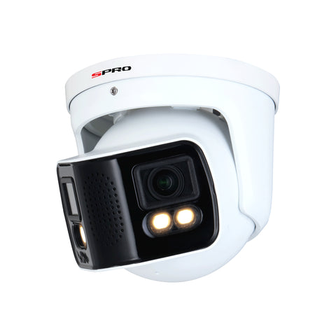 SPRO 4MP DUO IP Panoramic Camera with AI-PRO Technology and White Light LEDs for Full-Color Night Vision