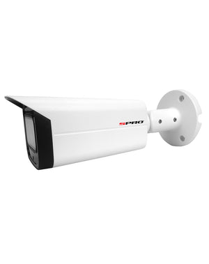 SPRO 4MP Bullet Camera with Motorised Lens and Starlight Technology in Waterproof IP67 Casing for High-Definition Low-Light Surveillance