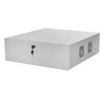 A protective metal casing specifically designed to house recorders . Featuring a removable top lid for easy access. This enclosure ensures the recorder’s safety from external elements, while providing adequate ventilation and accessibility for seamless operation.