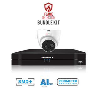 SPRO IP Fire Detection Camera Kit - Flame Detection Camera With 8 Channel Recorder