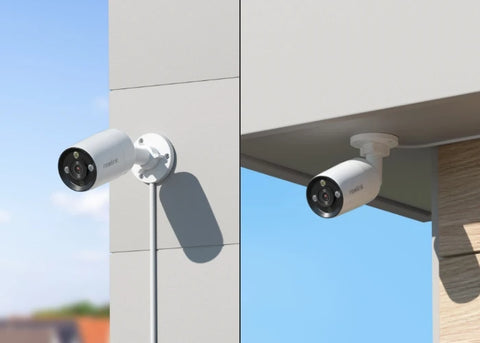 Reolink CX410C Smart 2K 4MP PoE IP Camera on wall and ceiling demonstrating versatile mounting 