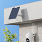 Reolink Go PT Plus 2K+ 5MP Wire-Free 4G LTE PT Battery Camera with Color Night Vision mounted on external wall with 3W solar panel