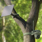Reolink Go Ranger PT First 4K 4G LTE Wildlife Camera with 360° All-Around View Strapped to tree in forest with solar panel 