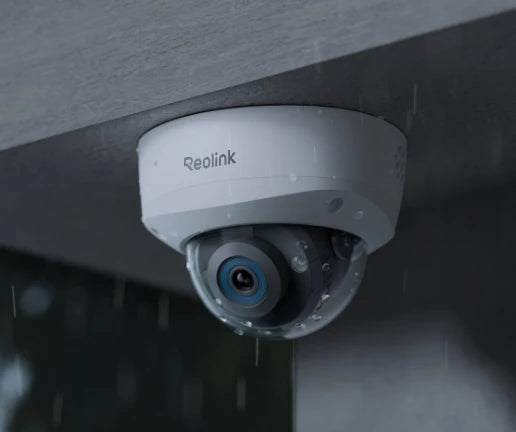 Reolink RLC-1240A 12MP IK10 Vandal Proof Wide FOV Security Camera displaying weatherproofing