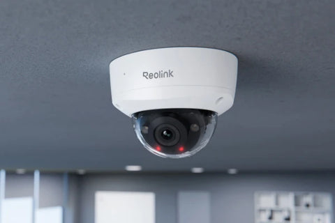 Reolink RLC-540A 5MP IK10 Vandal-Proof PoE Camera monted on internal ceiling