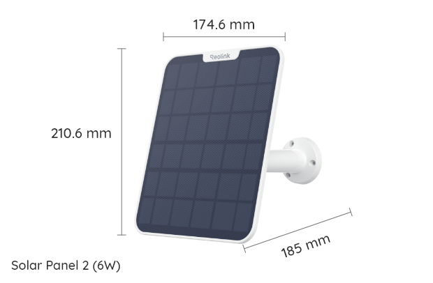 Reolink 6W Solar Panel 2: Continuous Power for Your Reolink Battery Cameras white version with dimensions