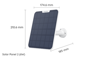 Reolink 6W Solar Panel 2: Continuous Power for Your Reolink Battery Cameras white version with dimensions