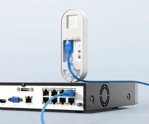 Reolink video doorbell white POE showing how to install CAT5 cable 