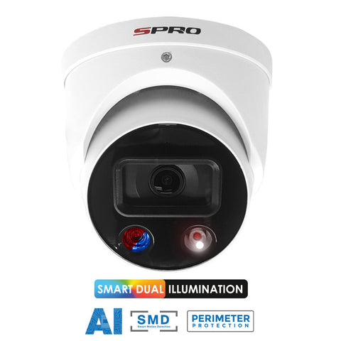 SPRO 5MP IP Smart Dual Illumination Turret with Active Deterrence