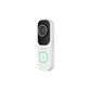 SPRO white Smart WIFI video doorbell with green light at 3/4 angle on a white background