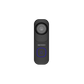 SPRO black smart WIFI video doorbell with a blue light face on on a white background
