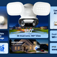 Reolink Elite Wifi Security camera graphic with features highlighted on a blue background. features include: 3000 lumen floodlight, flexible storage options, AI detection, AI local video search, dual band wifi 6, IP66 weatherproof and adjustable colour temperature
