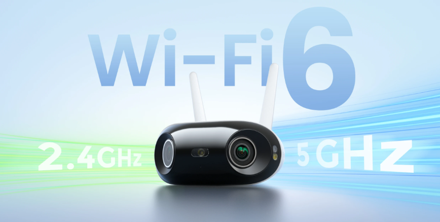 Reolink Elite WIFI with Wi-Fi 6 graphic on a light blue background