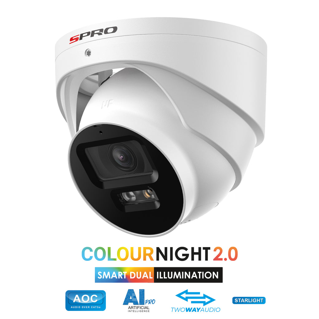 SPRO 4MP IP Turret with COLOUR NIGHT 2.0 - TWO-WAY-AUDIO