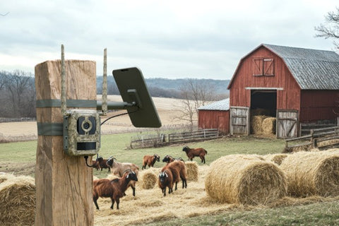 Reolink Talon Pro 4K 4G LTE Game and Trail Camera with Live View & Starlight Night Vision on farm with mountain goats