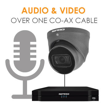 Audio and Video over one CO-AX cable, 4K 8MP Dome Grey 2.8mm Lens with IR - The frontier in providing unbelievably crisp video along with optimal night vision imaging.