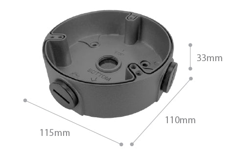 Dimension of SPRO CCTV Camera Base 06 - Grey