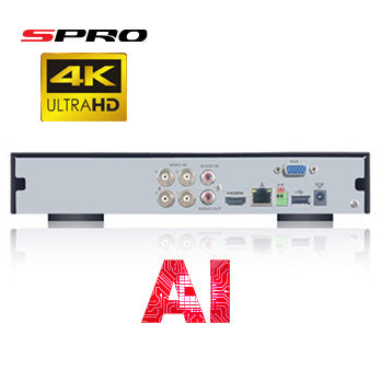 SPRO B6 - 6 CHANNEL 4K 8MP 5 IN 1 DVR with AI Technology - Rear